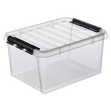 Clear Plastic Storage Box with Lockable Lid